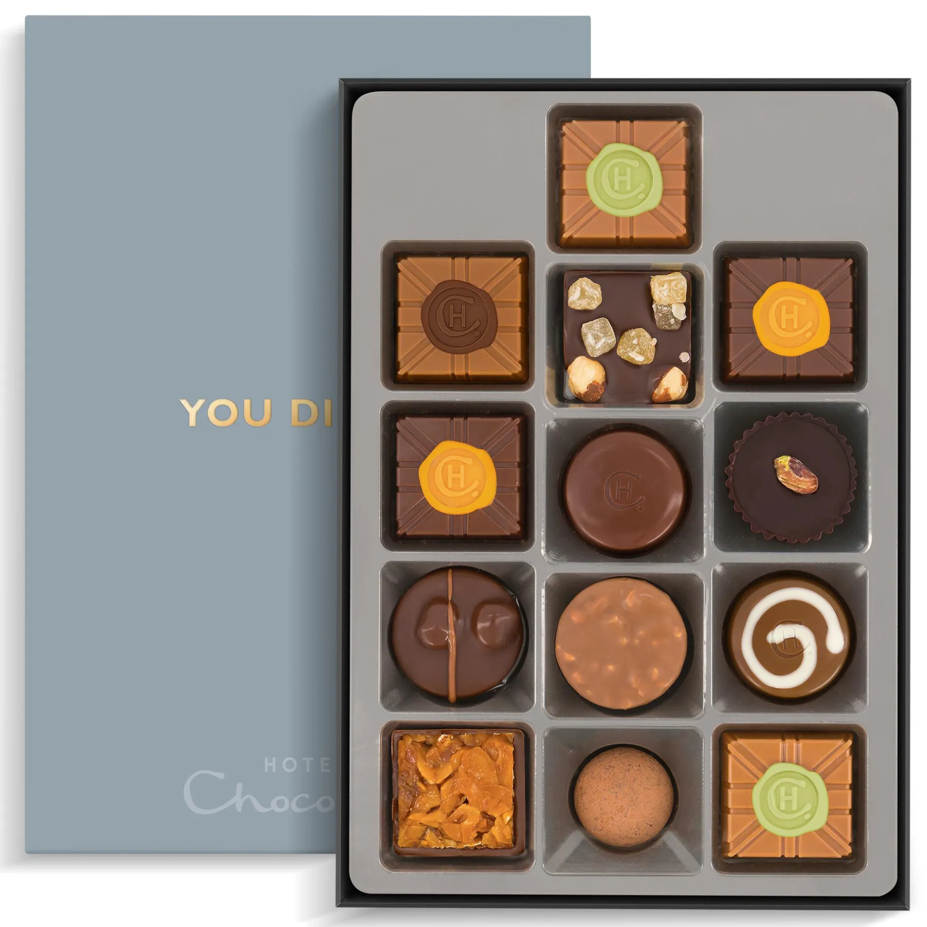 Hotel Chocolat Exquisitely Nutty H-box with You Did It Sleeve Online