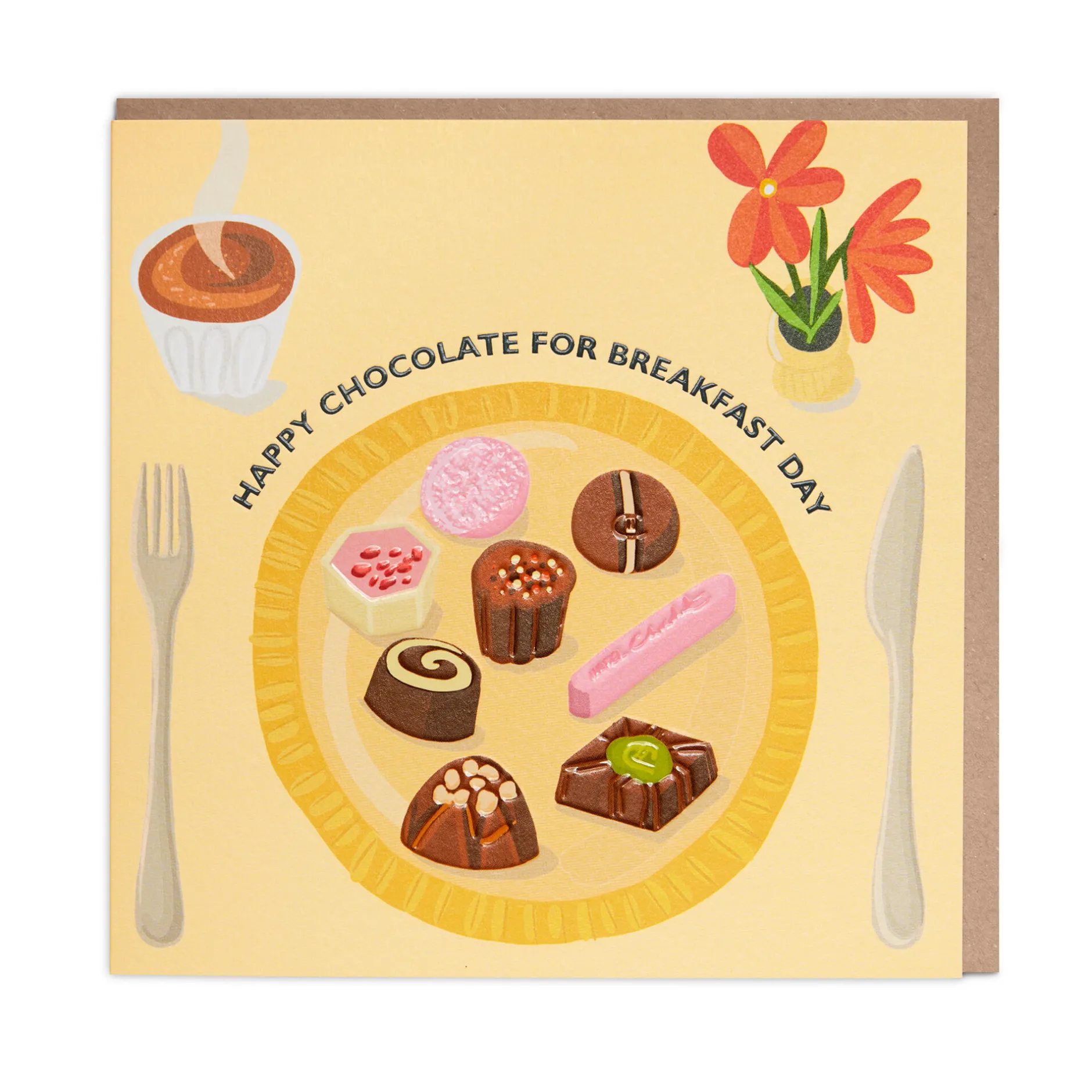 Hotel Chocolat ‘Happy Chocolate For Breakfast Day’ Blank Birthday Card Sale