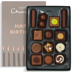 Hotel Chocolat Milk to Caramel H-Box with Happy Birthday Sleeve Best