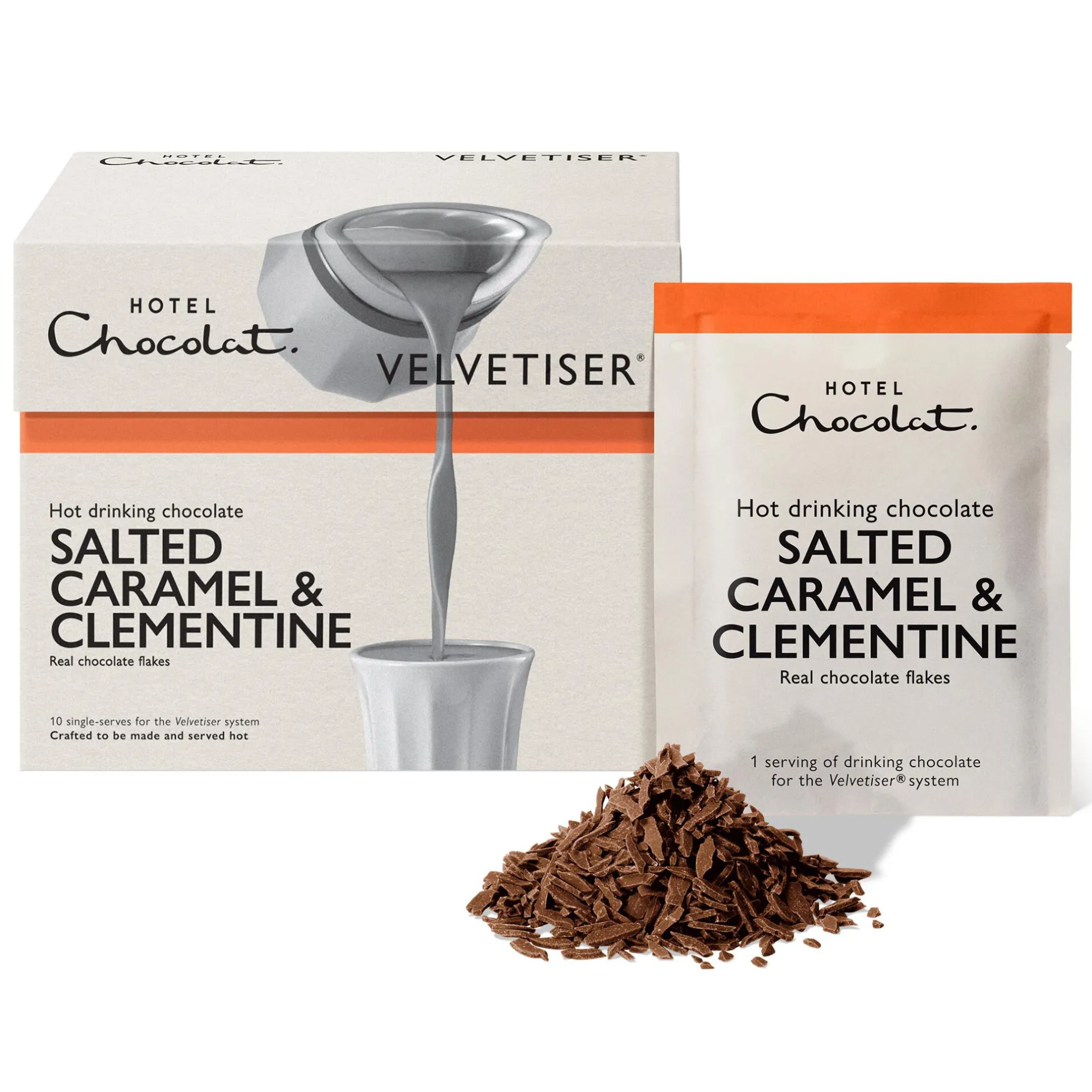Hotel Chocolat Salted Caramel & Clementine Hot Chocolate Sachets