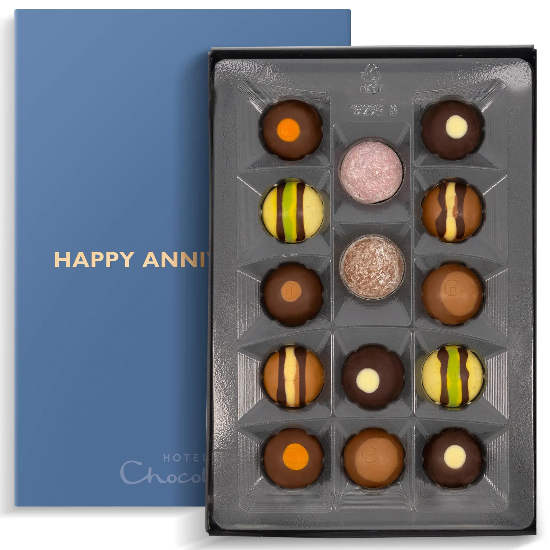 Hotel Chocolat Tipsy Truffles H-Box with Happy Anniversary Sleeve Hot