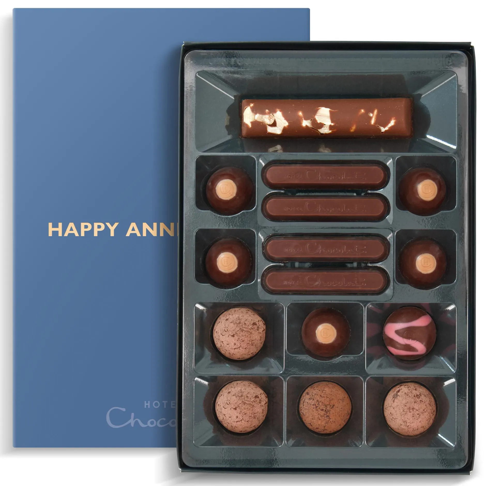 Hotel Chocolat Unbelievably Vegan H-Box with Happy Anniversary Sleeve New